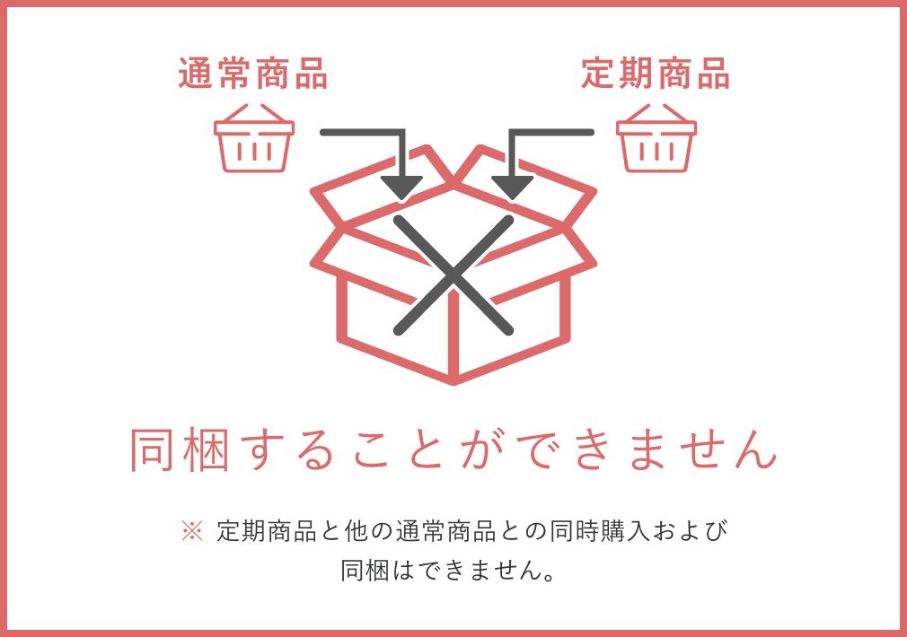 定期商品と他の通常商品との同時購入および同梱はできません。